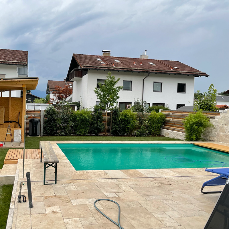 vorgarten siedlung pool bau rosenheim