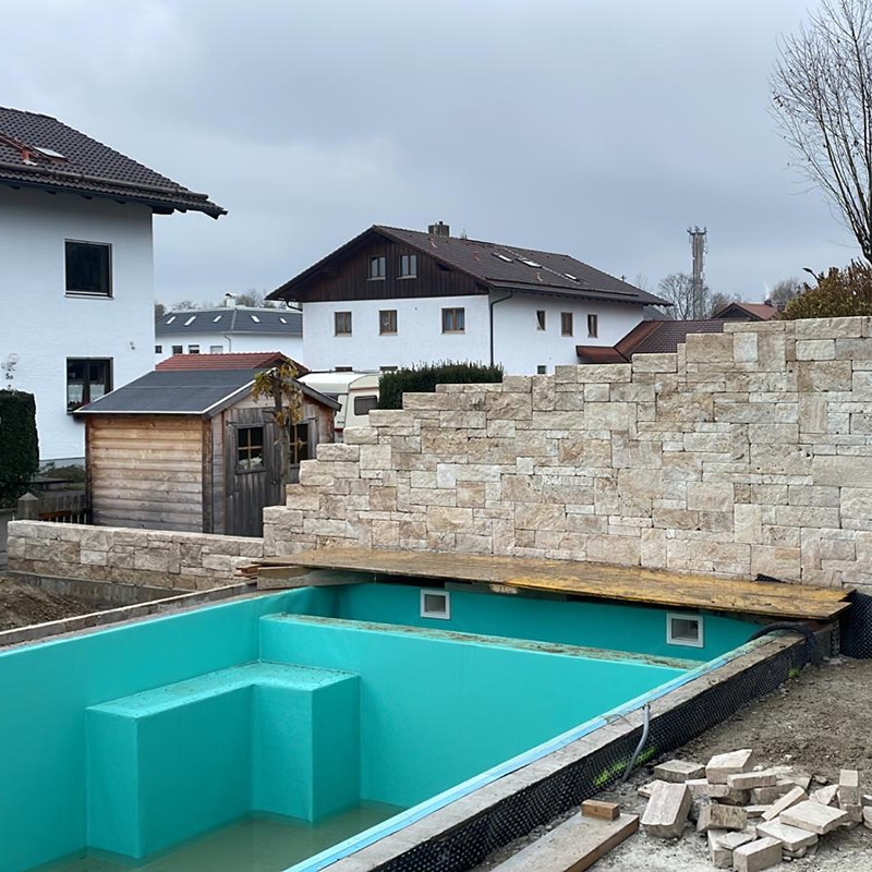 vorgarten siedlung pool bau rosenheim