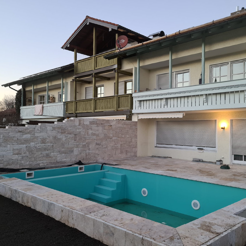 vorgarten siedlung pool bau rosenheim