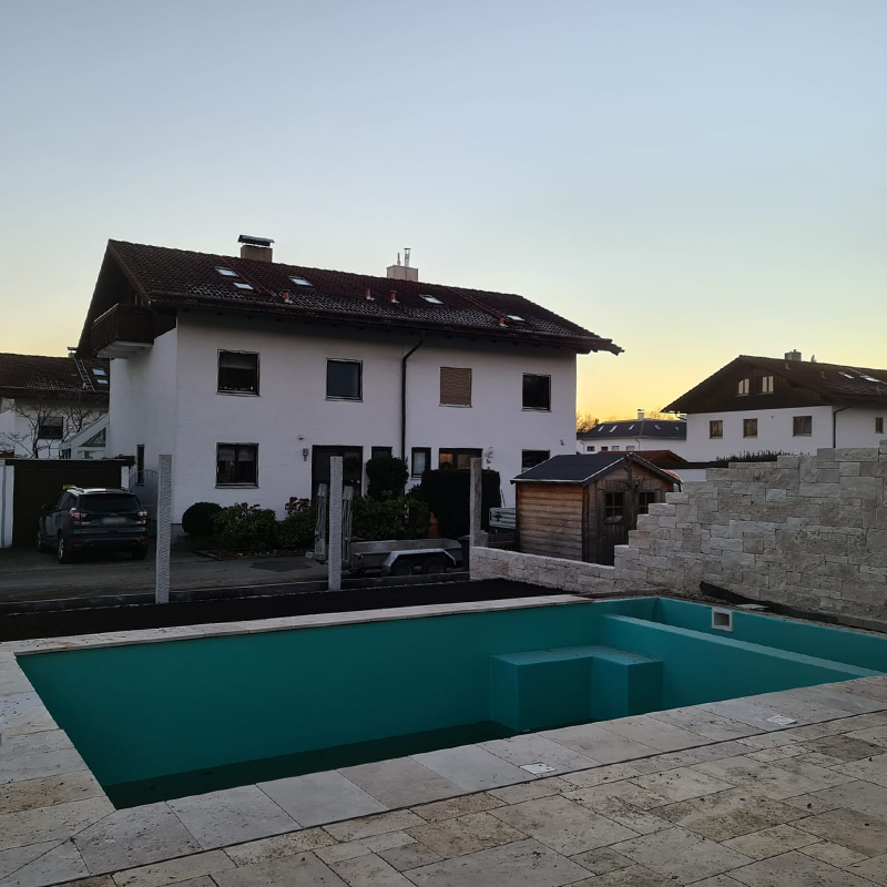 vorgarten siedlung pool bau rosenheim