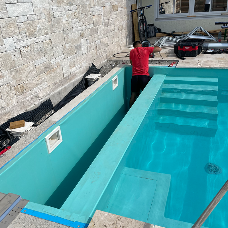 vorgarten siedlung pool bau rosenheim
