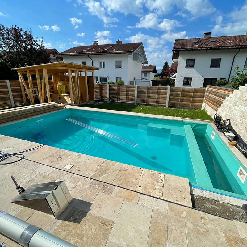 vorgarten siedlung pool bau rosenheim