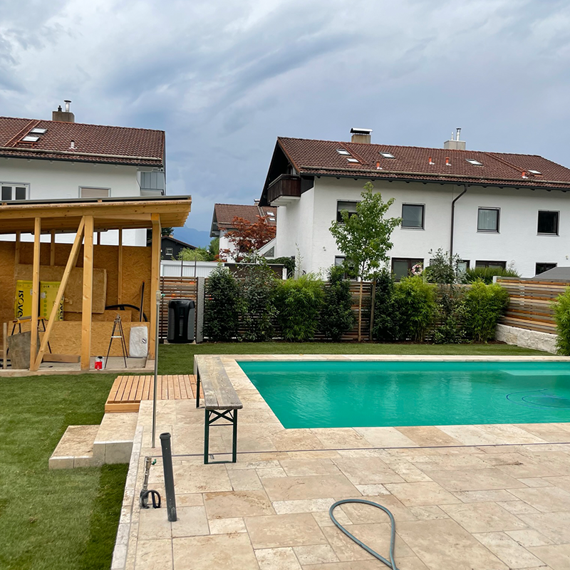 vorgarten siedlung pool bau rosenheim
