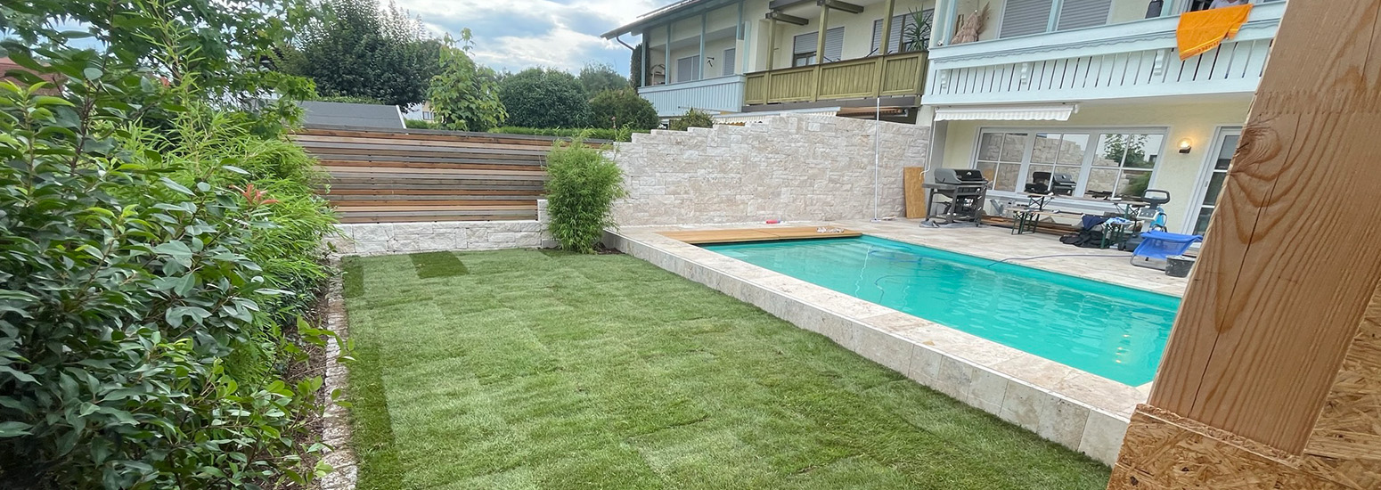 vorgarten siedlung pool bau rosenheim