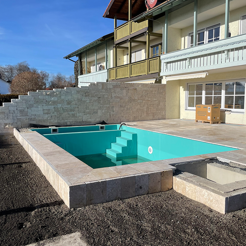 vorgarten siedlung pool bau rosenheim