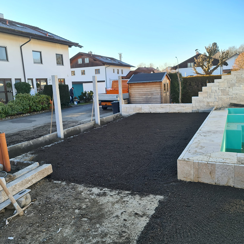 vorgarten siedlung pool bau rosenheim