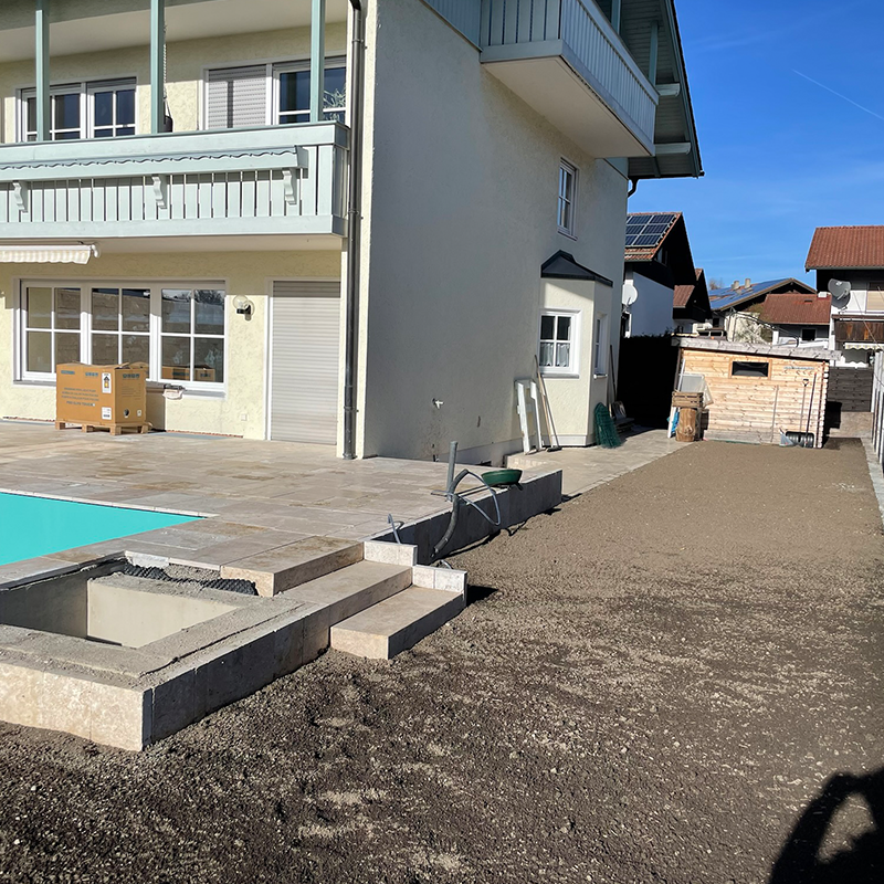 vorgarten siedlung pool bau rosenheim