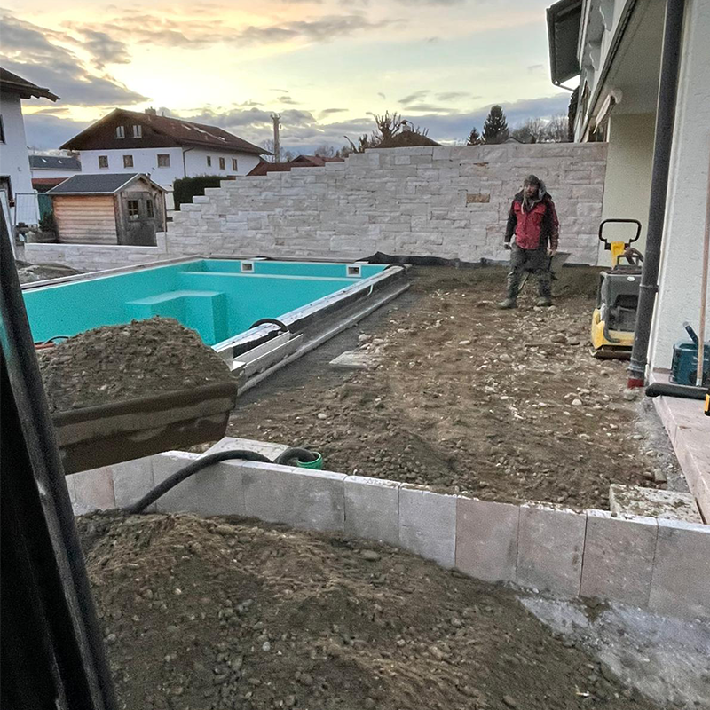 vorgarten siedlung pool bau rosenheim