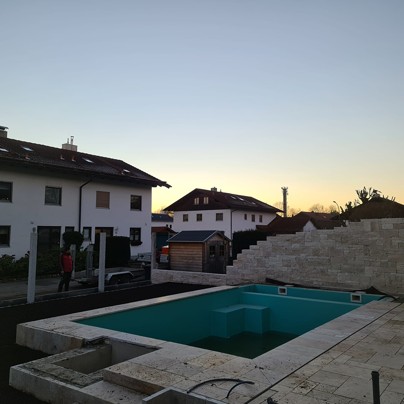 vorgarten siedlung pool bau rosenheim