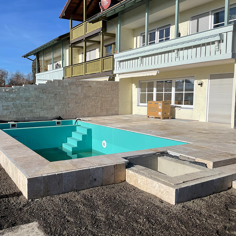 vorgarten siedlung pool bau rosenheim